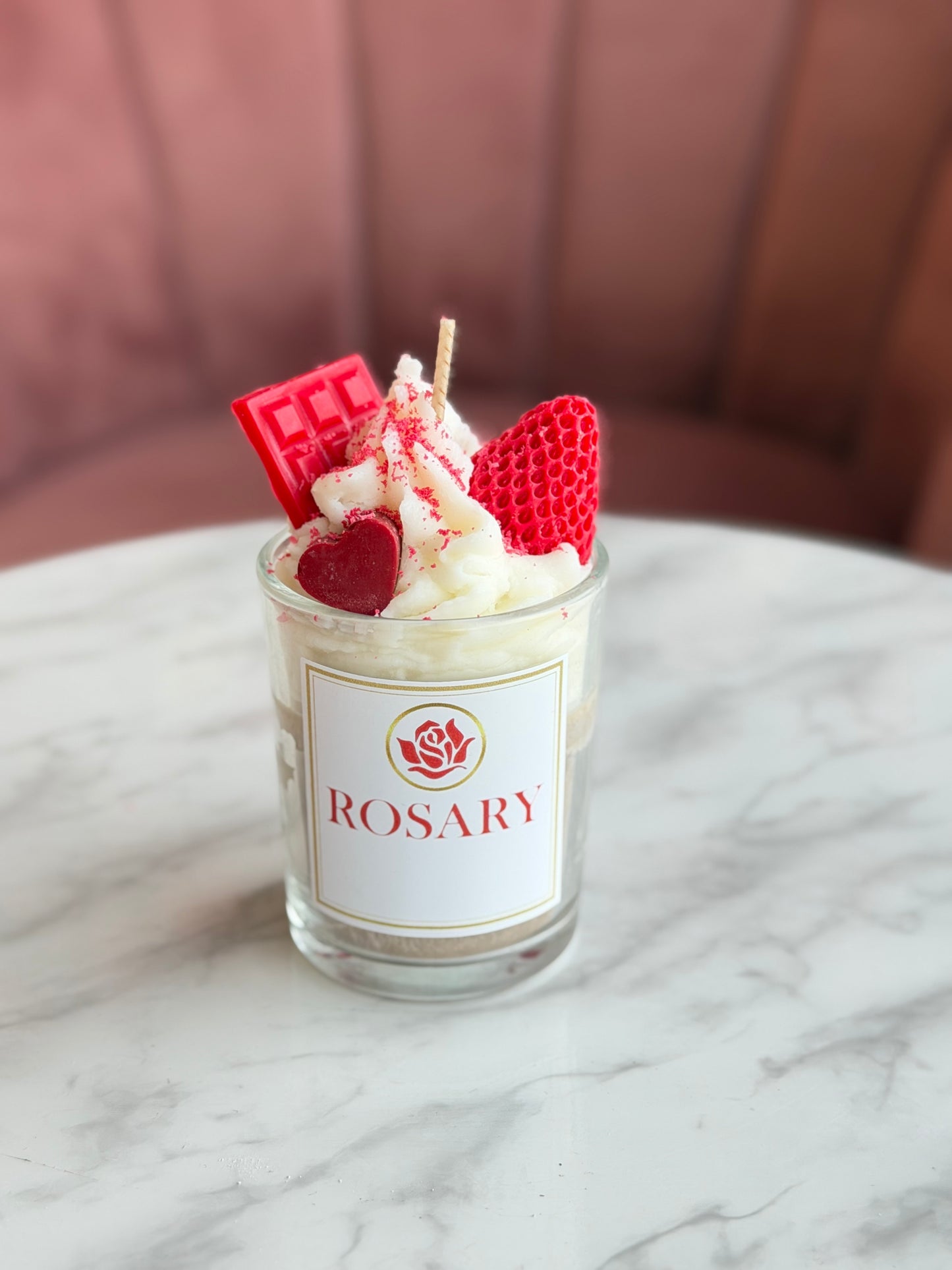 Dessert Candle Small - Champagne & Strawberries