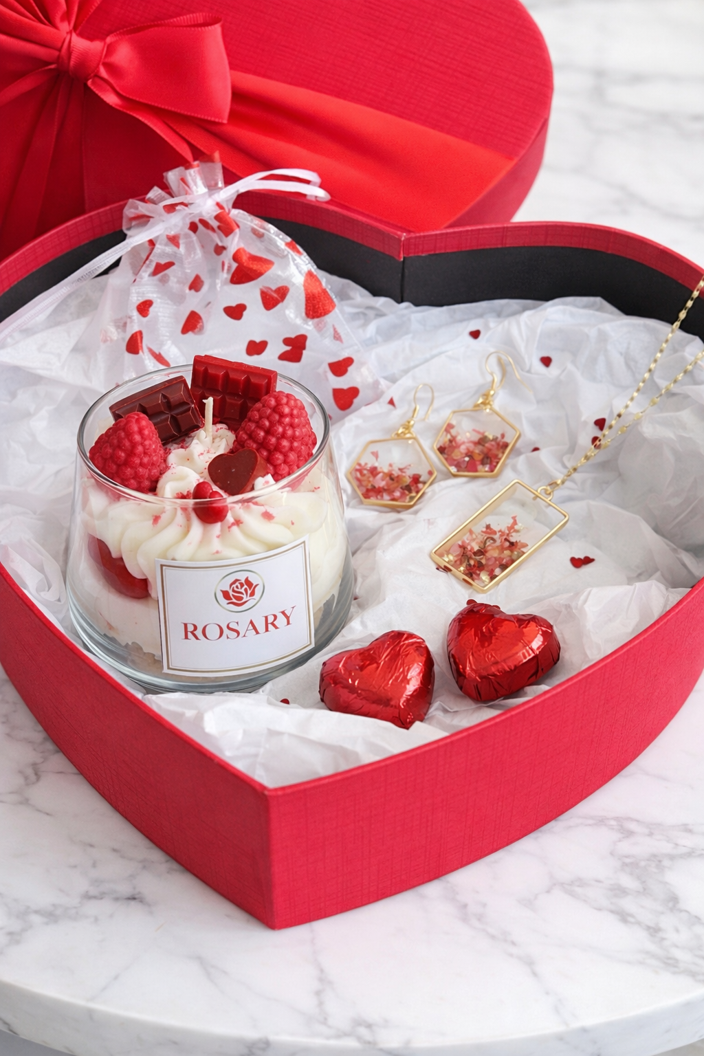 Valentine’s Gift Box Candle & Crystal Collection Jewellery Set